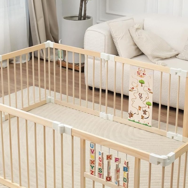 The playpen at home in a living room
